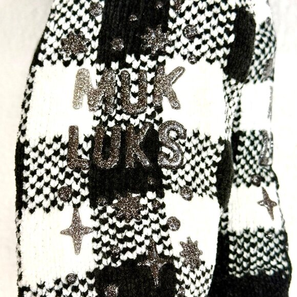 Muk Luks Womens Cabin Socks 2 Pair Pack L/XL 8-10 With Non-Skid Bottom - Picture 4 of 6